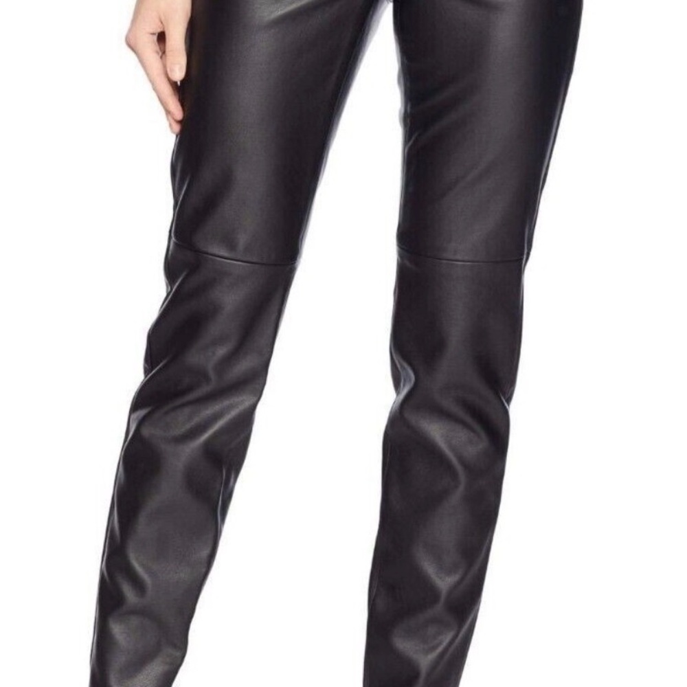 Michael Kors Women's Black Faux Leather Skinny Pants